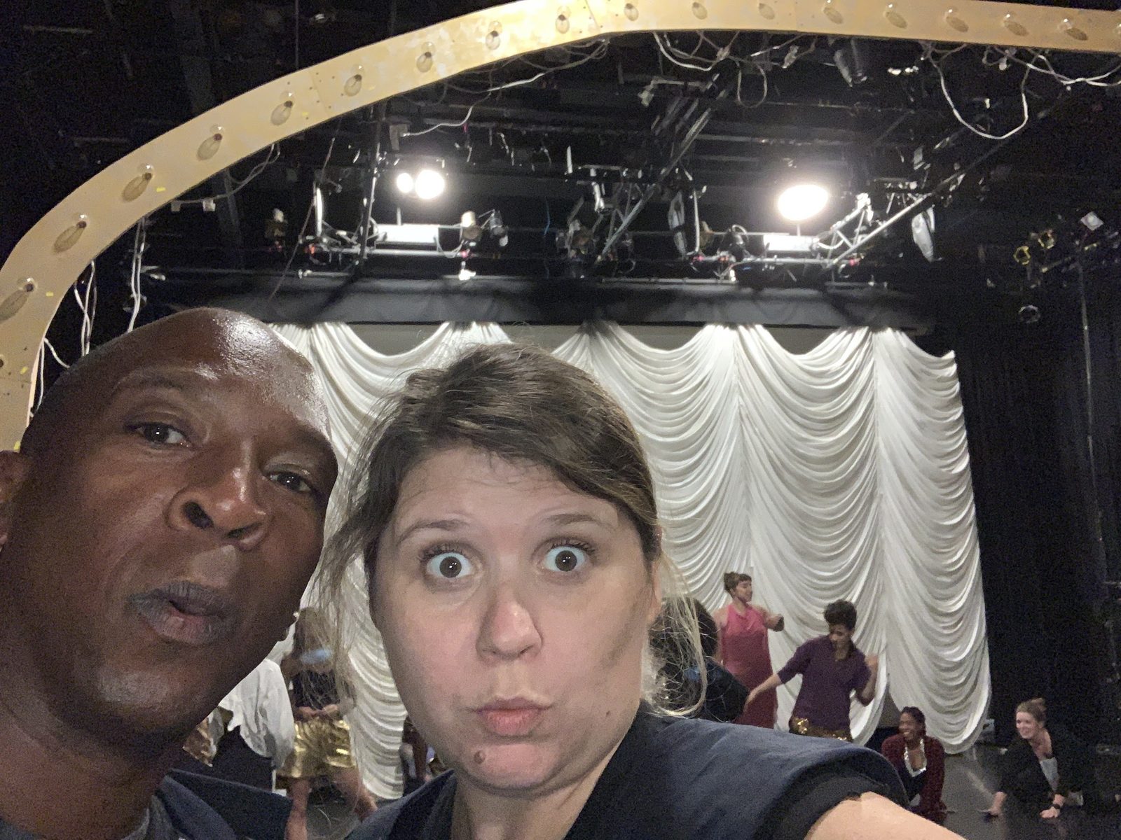 Boris Willis with Shannon Quinn at the side of the stage